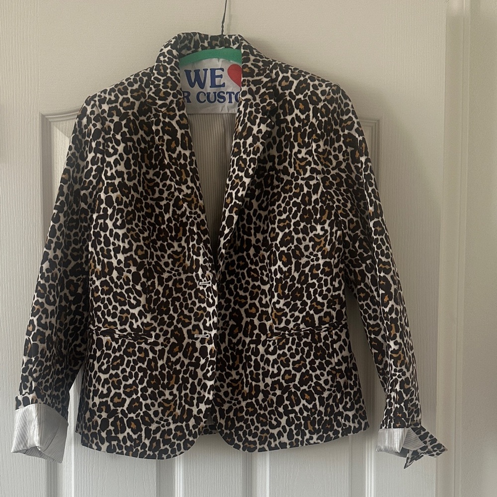 J. Crew Leopard Print Blazer